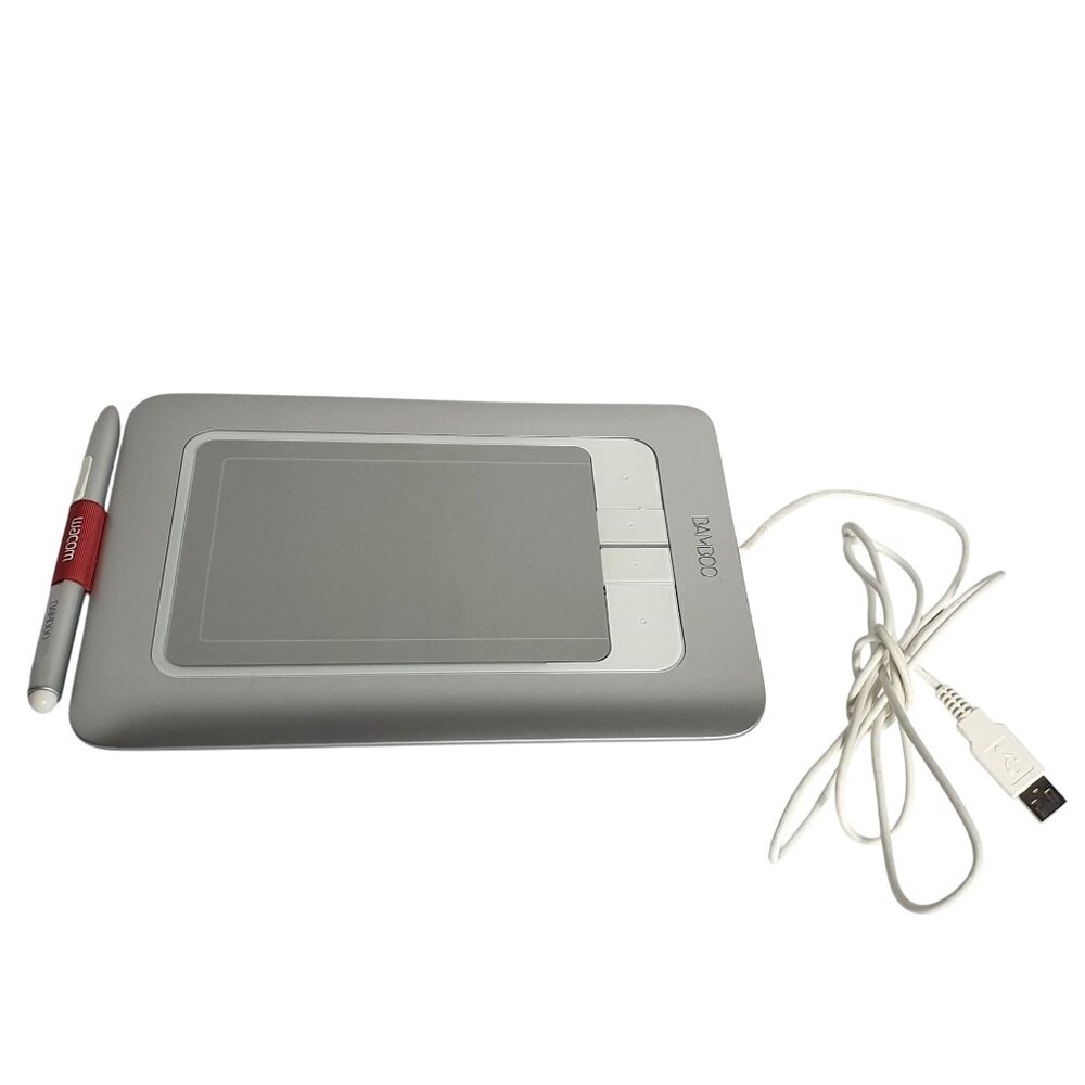 Wacom Bamboo Fun Digital Drawing Tablet Graphics Pen Silver USB Cable CTH-461/S